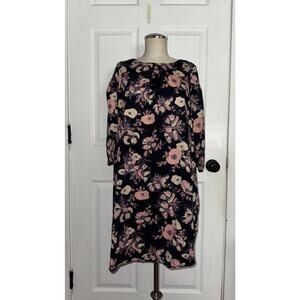 Mata Traders Monet Shirtdress Watercolor Floral Print Size L Large‎ 100% Cotton
